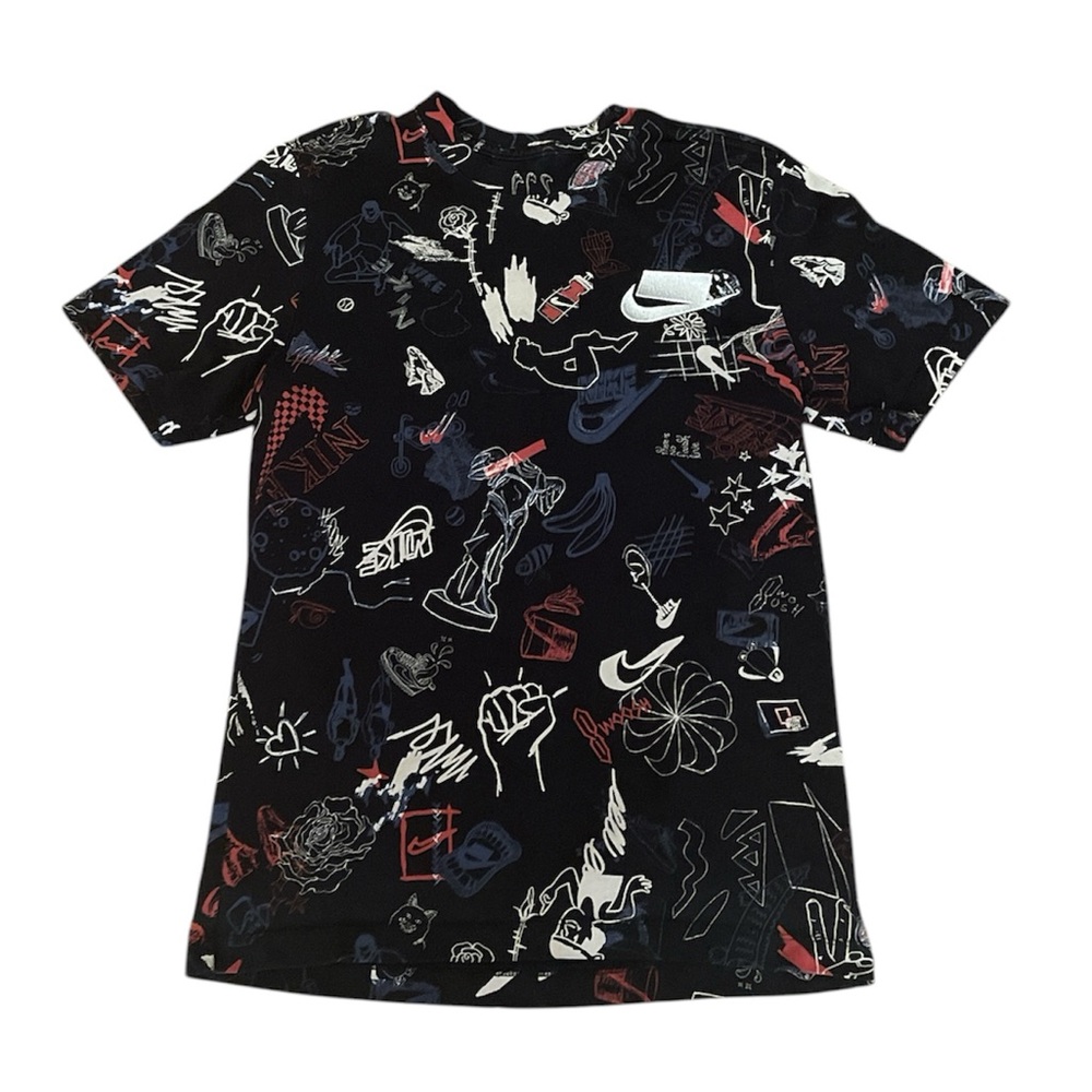 Nike Limited Edition All Over Sketch Print T-Shirt DB6182-010 Mens Size Small